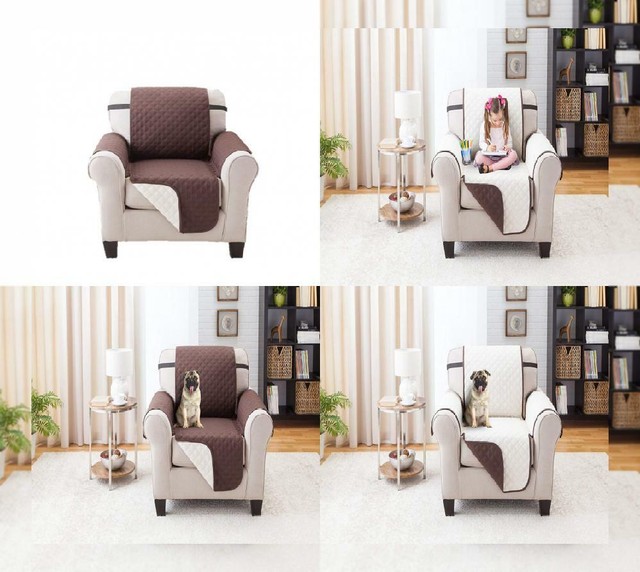 Deluxe Reversible Recliner Furniture Protector Coffee Tan