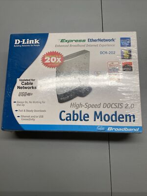 D-Link DCM-202 High-Speed DOCSIS 2.0 USB and Ethernet Connectivity Cable Modem
