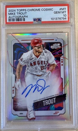 2024 Mike Trout Topps Cosmic Chrome - Autograph #CCA-MT (AU) - GEM MT 10