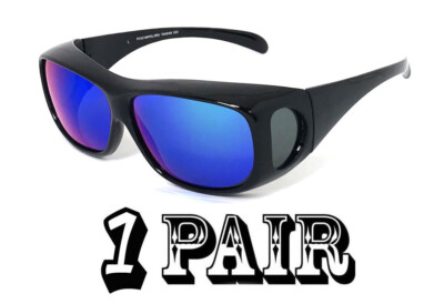 1 or 2 Pairs FIT OVER Sunglasses Polarized Lens Cover Rx Glasses UV Protect