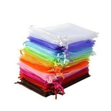 50Pcs Assorted Color Organza Drawstring Gift Bags Reusable Jewelry Pouches