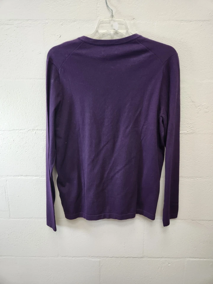 Top JF J. Ferrar Apollo púrpura tejido mezcla de algodón manga larga grande $50 1203-03 Foto 3 de 3