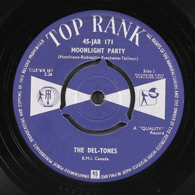 DEL-TONES moonlight party / rockin' blues TOP RANK 7'' Single 45 RPM UK