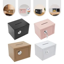 4.6L Small Cash Safe Box Cash Case Cabinets with Drop Slot for Home & Office