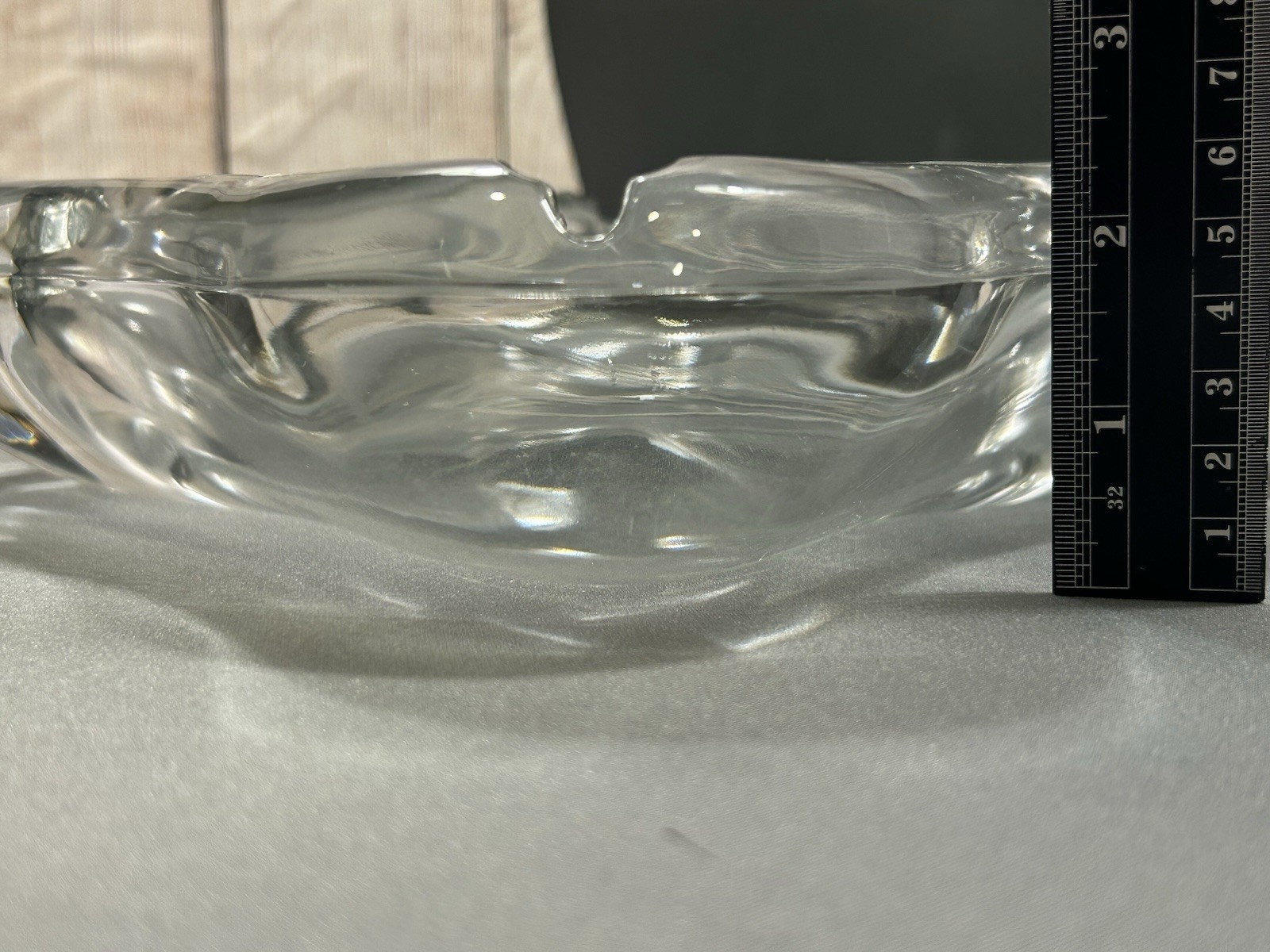 Towne & Yale Mfg. Clear Thick Glass Art Deco Vintage Ashtray - 8" x 8" - Rare