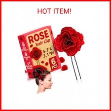 6Pcs Small Red Rose Hair Clip - Pleasant Colors Red Hair Accessories for Women 2