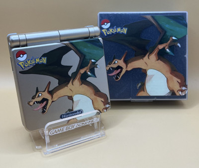 Nintendo GameBoy Advance SP mit IPS V5 LCD MOD Display | Pokemon Glurak Gehäuse