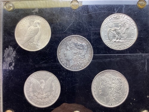 5 U.S. Silver Dollar Coin-3 Morgans, 1 Peace, 1 Eisenhower-Capital Hld-070825-55 - Picture 4 of 4