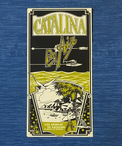 Vintage Catalina To Los Angeles By Air Avalon Bay California 1990 Porcelain Sign