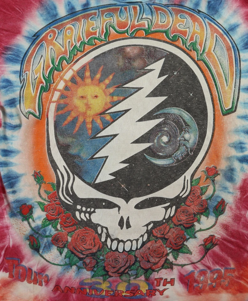VTG 90s 1995 GRATEFUL DEAD US Adult M L 30th Anniversary Tour T Shirt - Image 2 of 4