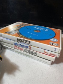 Nintendo Wii Bundle, 2 Controllers Nun Chucks 5 Games Wii Sports