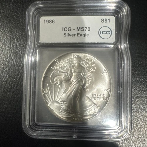 1986 American Eagle $1 1 oz 0.999 Silver ICG MS70 Coin 🔥 key date 🔥
