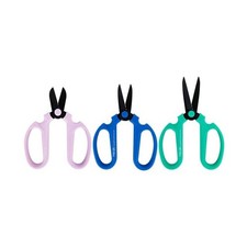 Flower Scissors Set Of 3 Carbon Steel Blades, 3 Sizes In Cool Analogous Colors