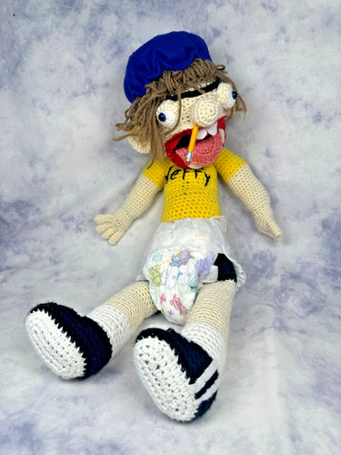 Handmade Crochet Jeffy Doll – 25.5 Inches | SML Fan Art | One of a Kind