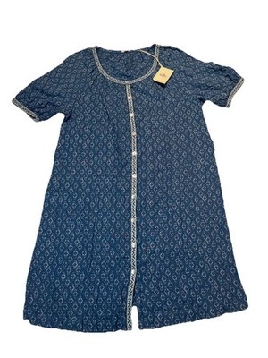 NEW Faherty Carmel Linen Button-up Mini Dress Key Largo Blue Size S ( No Belt )