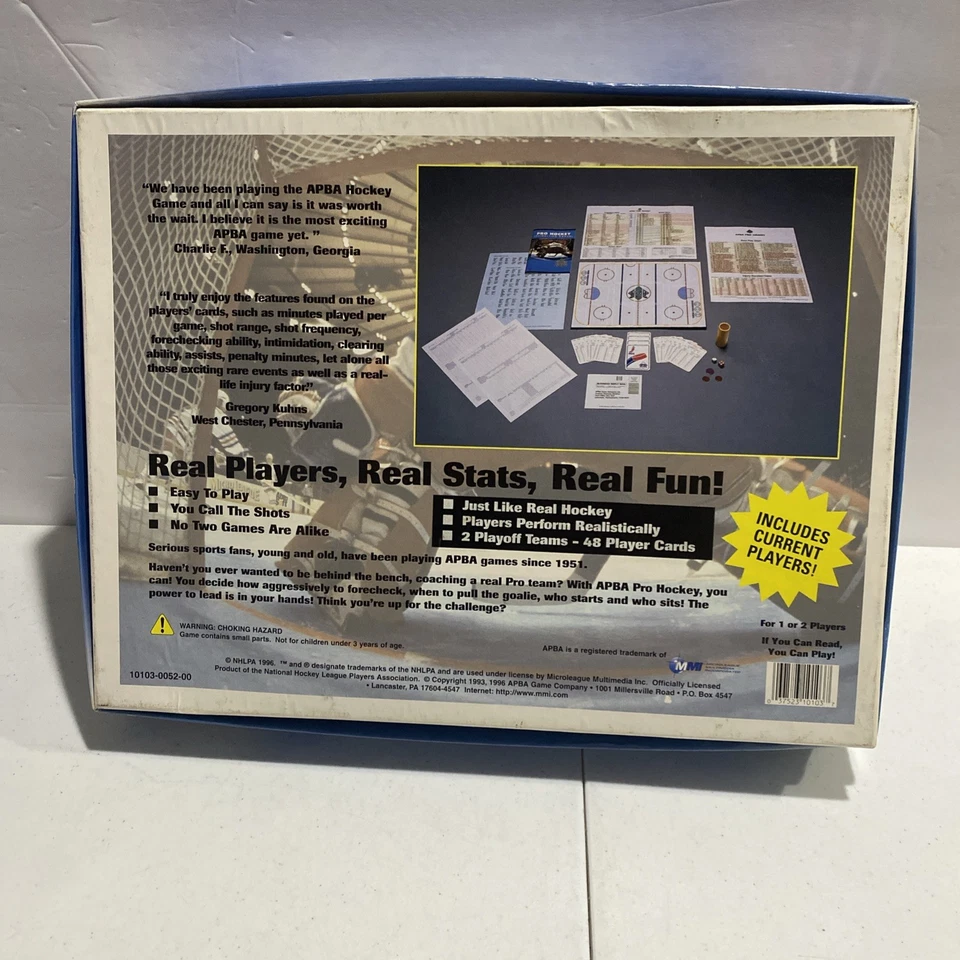 Vintage 1996 APBA Pro Hockey Board Game NHLPA Licensed Game Chicago/Philadelphia - Image 4 of 4