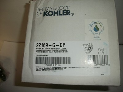 Kohler multifunction forte showerhead # 22169-g-cp new in damaged box 1.75 gpm