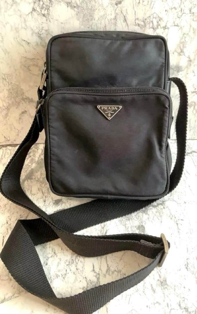 PRADA Amazon Shoulder Bag Triangle Plate Black thumbnail 3