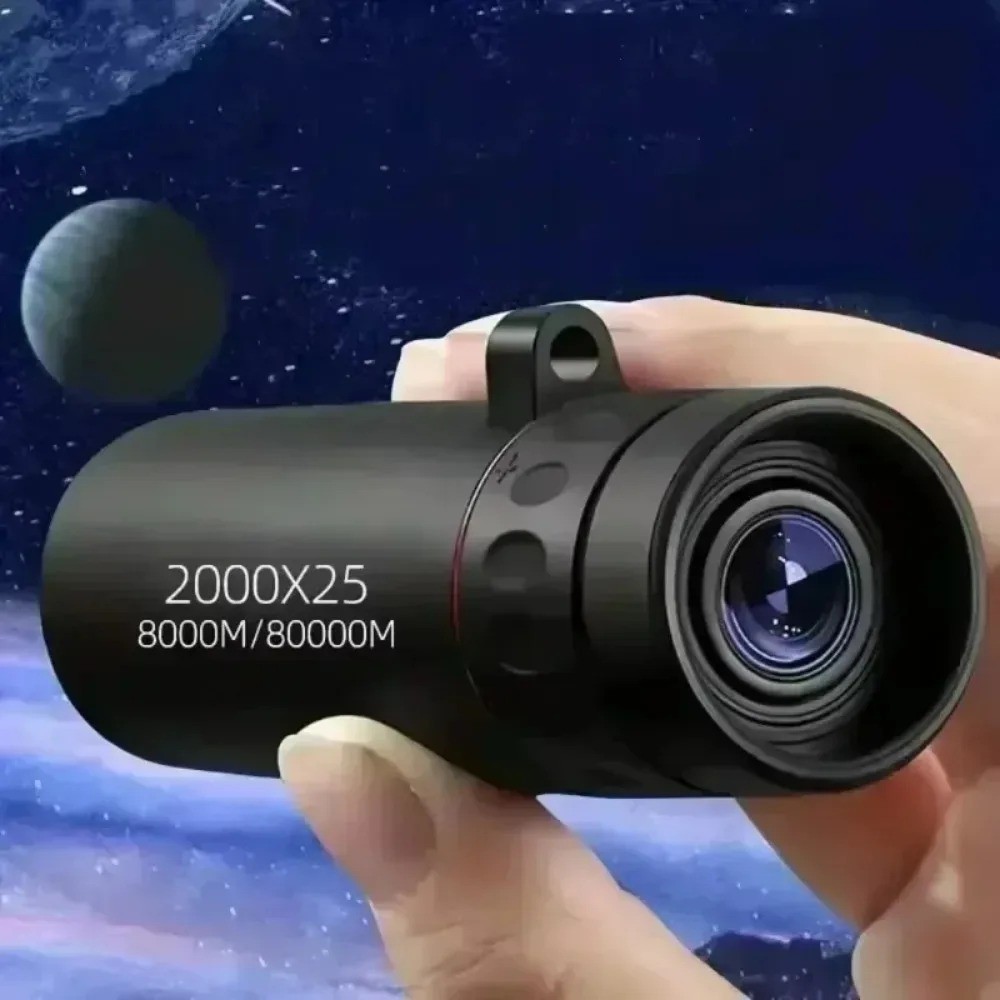 2000x25 HD Monocular Telescope Mini Portable for Camping Hunting Birdwatching