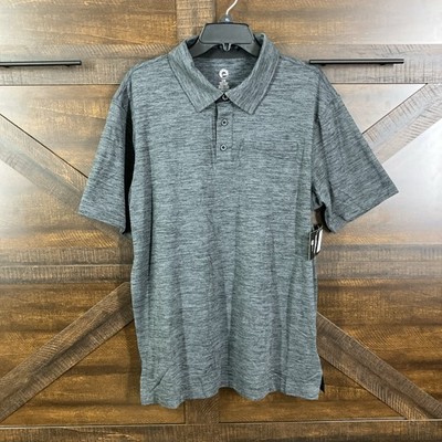 Ski-Doo BRP Tech Polo Shirt Mens Size L Charcoal Gray Moisture Wicking Quick Dry
