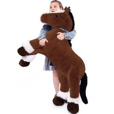 Tezituor 4ft Realistic Horse Stuffed Animal, 47inches 47 inch, Chocolate