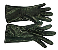 VTG Van Raalte Women's Black Leather Gloves with Fourchettes OS