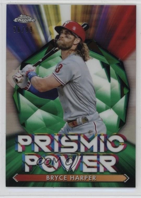 2021 Topps Chrome Prismic Power Green Refractor 56/99 Bryce Harper #PP-4 1o1q