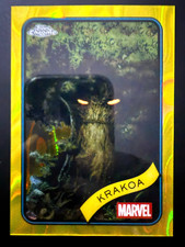 2025 Topps Chrome Marvel Krakoa Yellow Lava Refractor #180