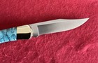 Buck Custom Slim Down 110 Knife Blue Fossil Scales NR — photo 7