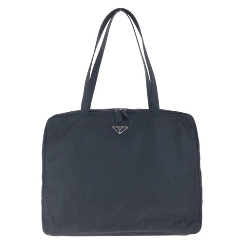 PRADA Tessuto Triangle with logo Business bag Briefcase Unisex Black Nylon