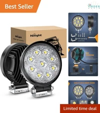 2PCS LED Flood Lights 27W Waterproof Off Road Fog Driving Roof Bar Bumper