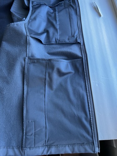 32 Degree Heat Men's Full Zipper Vest Size Large, 3 Pocket, Navy Blue Stretch - Picture 10 of 11