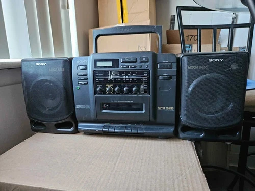 SONY Mega Bass CFD-520 CD Tape AM/FM Radio Boombox Vintage, FULLY TESTED & WORKS