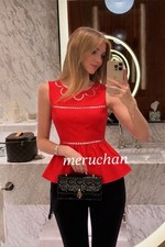 Women's Wear Valentino RED VALENTINO Sleeveless Blouse Frill Red Worn Image