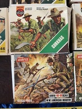 Lot of 7 Vintage Airfix HO-OO WWI WWII Infantry Soldiers Model Kits