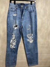 Aeropostale High Rise Jegging Jeans Women's Sz 6 Blue Distressed Tapered