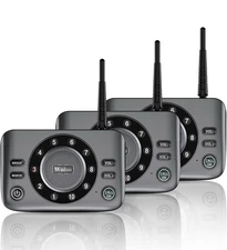 Wireless Two-Way Intercom System Full Duplex Audio for Home or Business 3 Pack