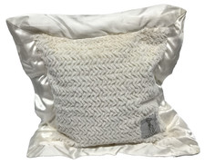 Little Giraffe White Ultra Soft Satin Edge Nursery Pillow 14x14