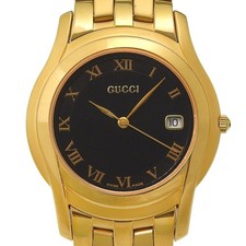 GUCCI G class Watches 5400M blackDial Plated Gold Quartz Analog display mens