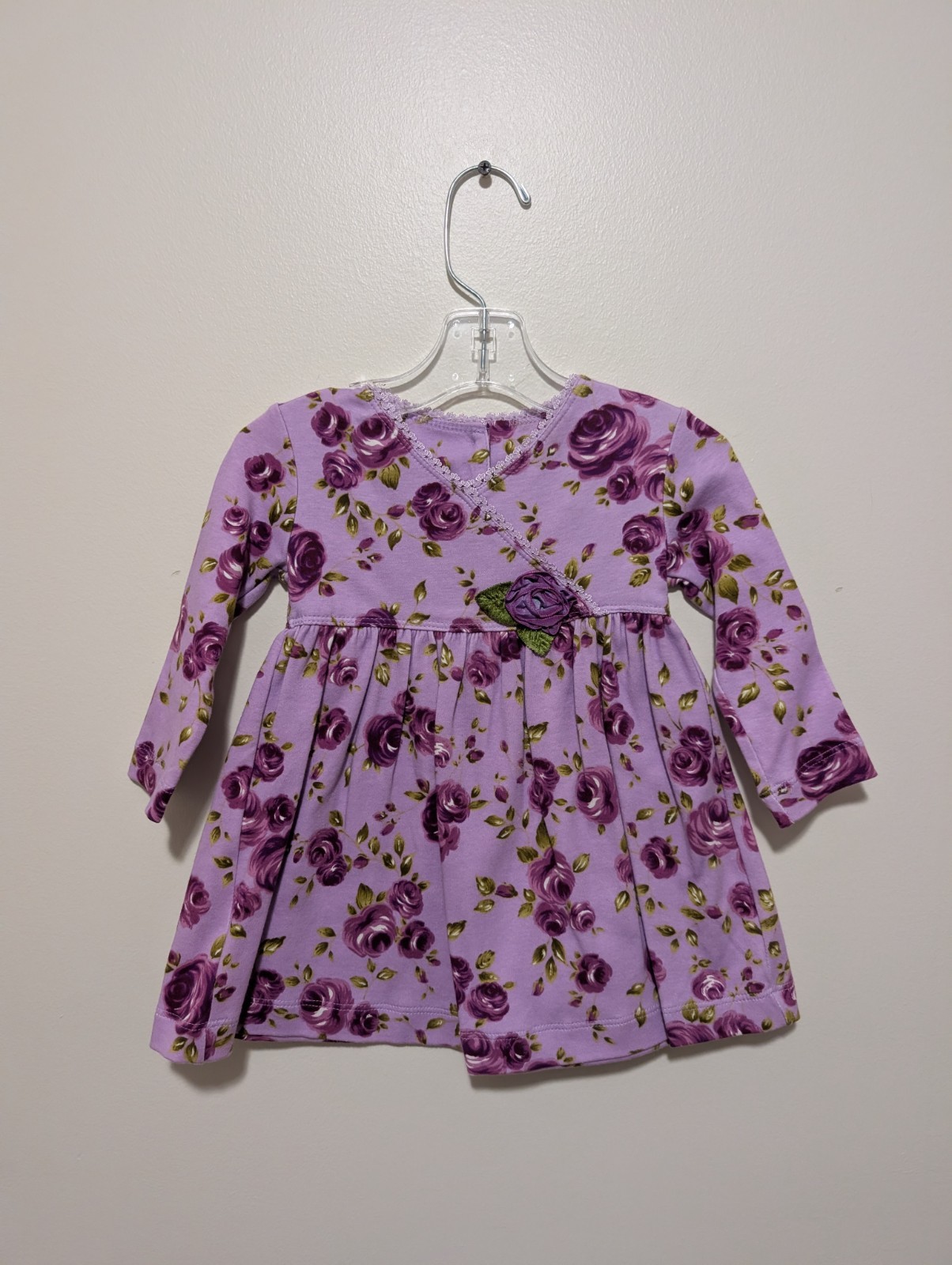 NEW WITH TAGS Baby Girl Size 18 Months Purple Floral Long Sleeve Dress