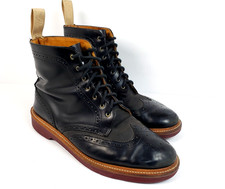 Dr Martens Bentley II Mens Sz 10 Womens Sz 11 Black Leather Wingtip Ankle Boots