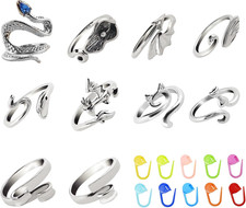 10Pcs Crochet Rings for Finger Crochet Tension Rings for Crocheting Knitting Adj