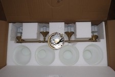 Deyidn 4-Light Vanity Light Gold with Milk White Glass Shade 30.71"