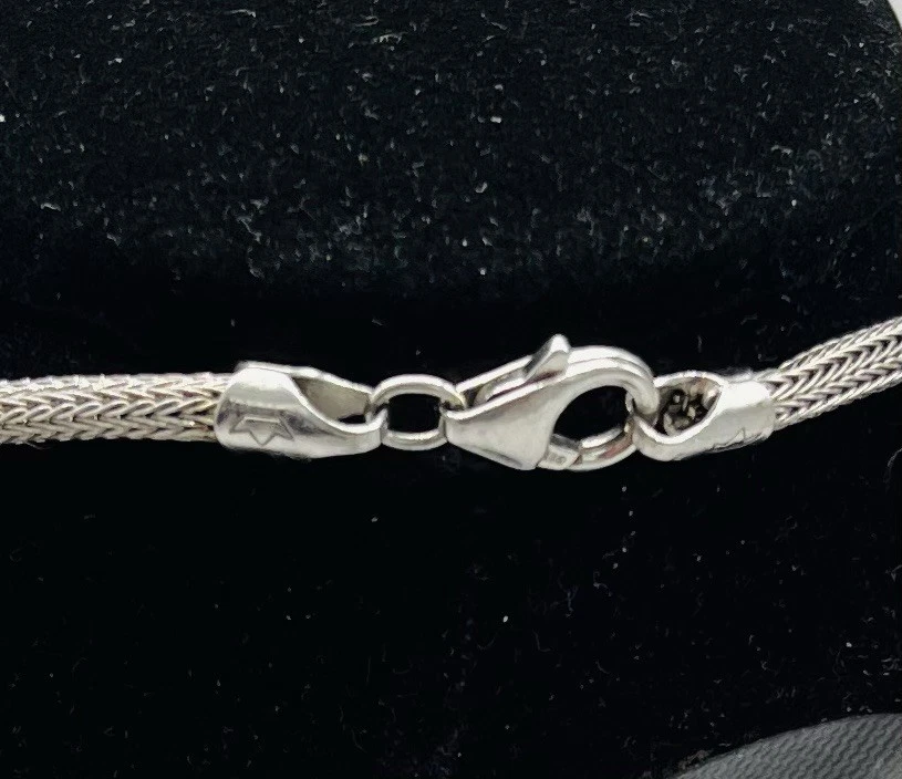 925/-Sterlingsilber Kette mit Anhänger, simulierter Diamant, 45 cm lang. - Bild 2 von 2