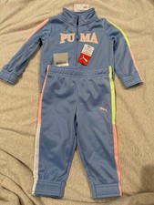 PUMA Tricot Track Jacket  Jogger Set Blissful Blue Pink Yellow White 12M