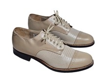 Stacy Adams Madison Taupe Lizard Print Cap Toe Oxford Men's Dress Shoes Size 7 D