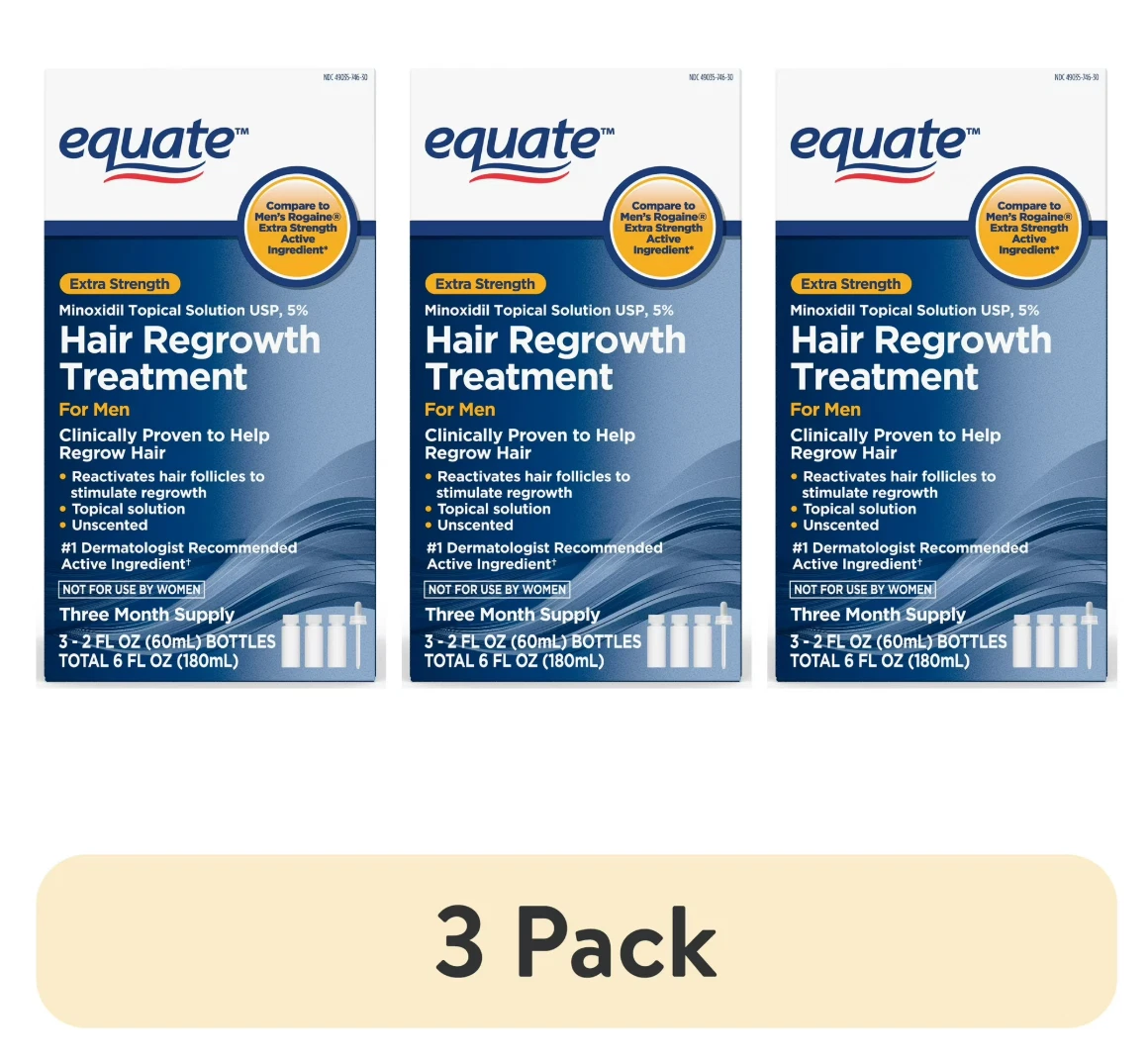 Minoxidil 5% Extra Strength Men Hair Regrowth 9 Month Supply Original