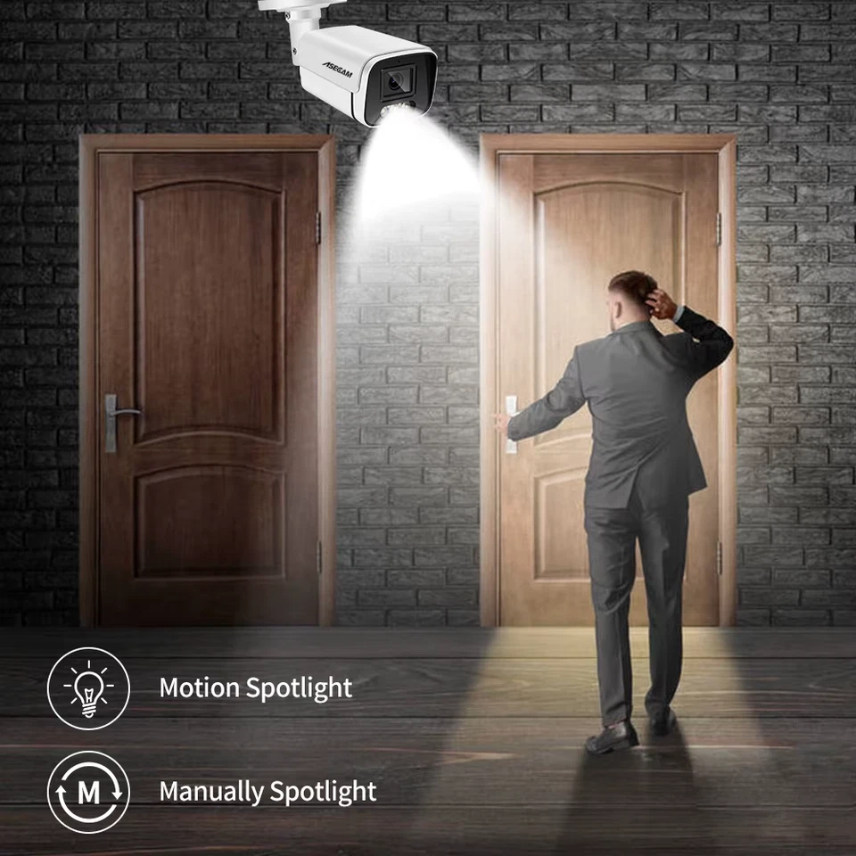 Telecamera IP 4K 8MP Audio Esterna POE H.265 Onvif Metal Bullet CCTV Home 4MP Te - Immagine 3 di 4