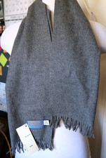NEW PENDLETON SCARF - 100 VIRGIN WOOL Gray 12" x 46" Defects