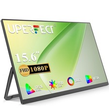 15.6" 1080P Portable Monitor HDMI USB C Kickstand Display For Computer Laptop PC